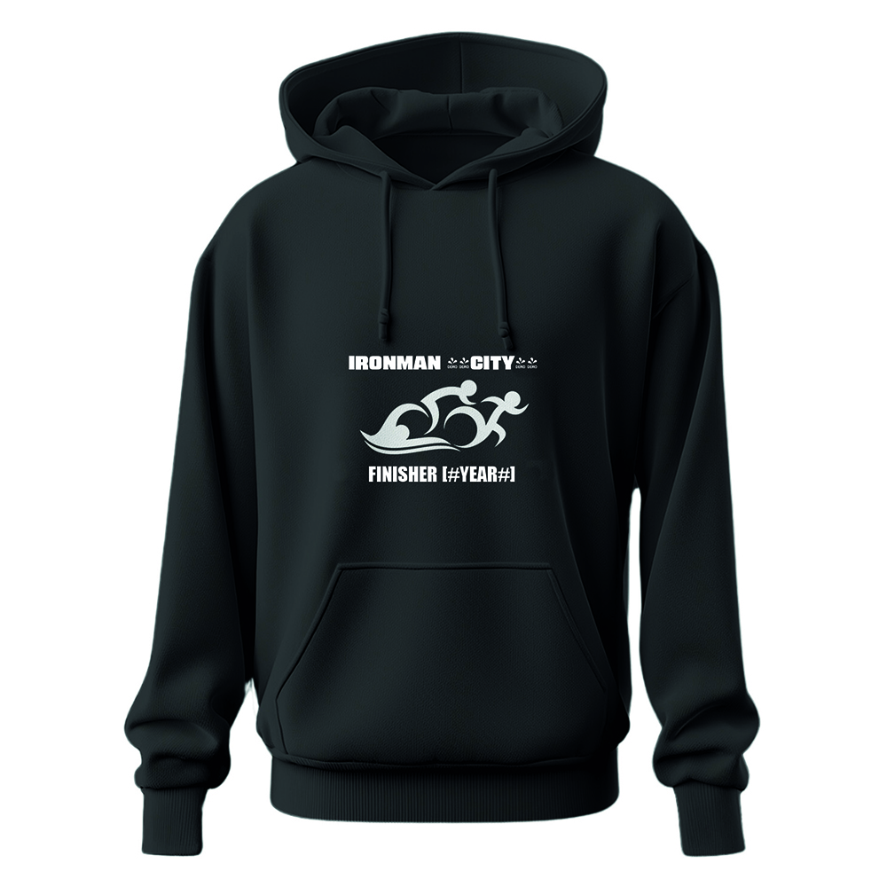 Show details for Personalised Triathlon Black Hoodie Centre Chest