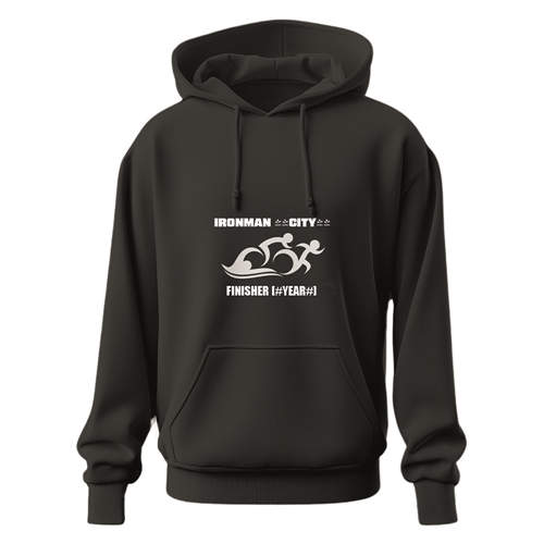 Show details for Personalised Triathlon Black Hoodie Centre Chest